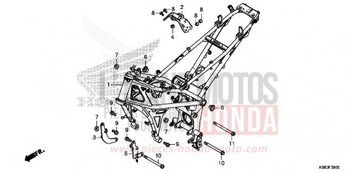 CARROSSERIE DE CHASSIS CBF125NAJ de 2018